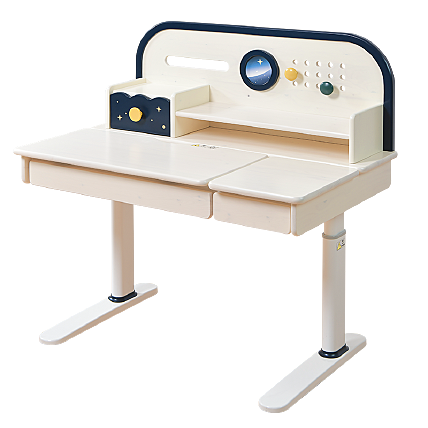 松堡王国 中小学生儿童智能学习桌 环保实木家用写字桌 智能升降书桌