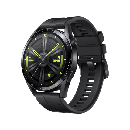 HUAWEI WATCH GT 3 （46mm）活力款黑色氟橡胶表带体温检测血